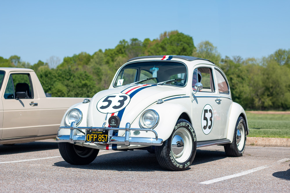 Herbie the Love Bug with the OFP857 license plate